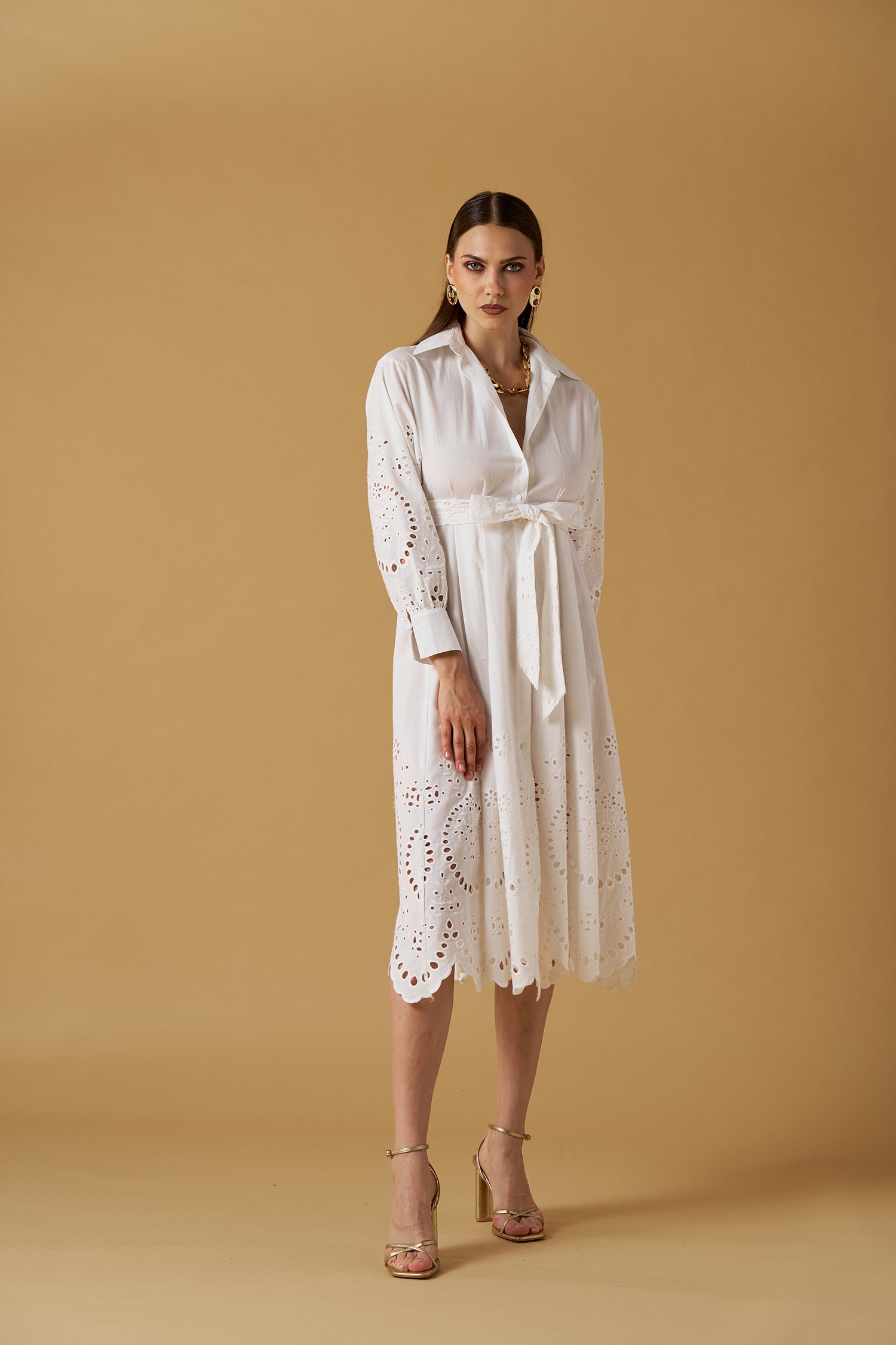 Ajour Shirt Dress
