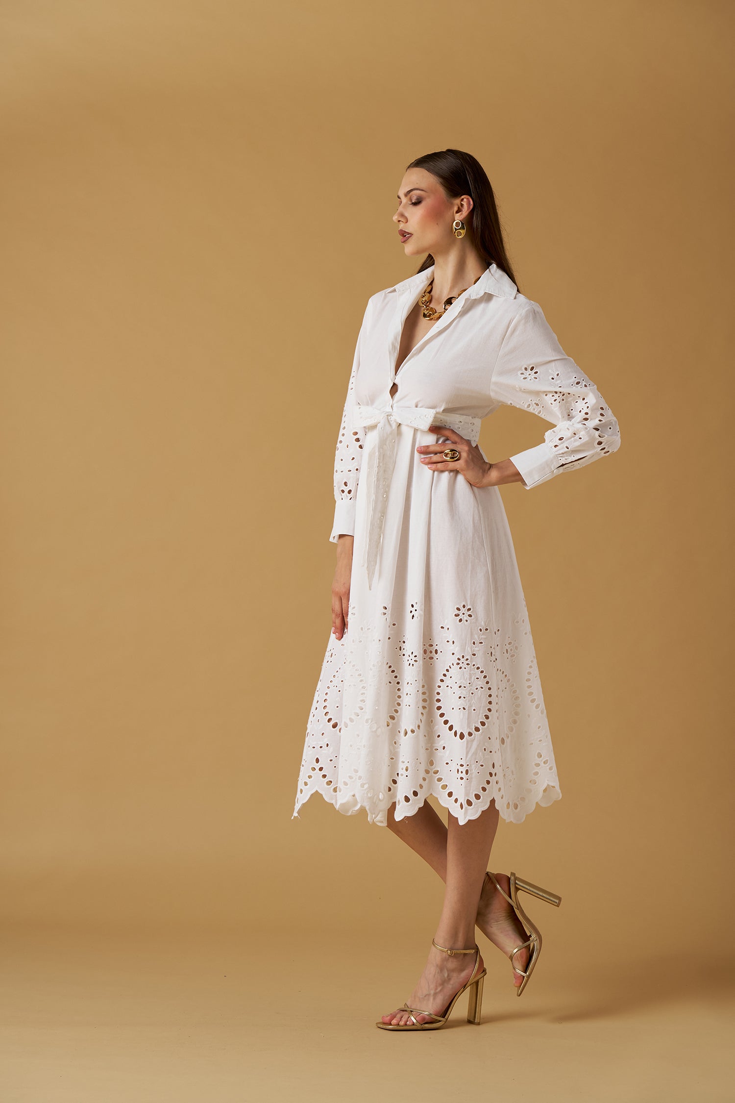 Ajour Shirt Dress