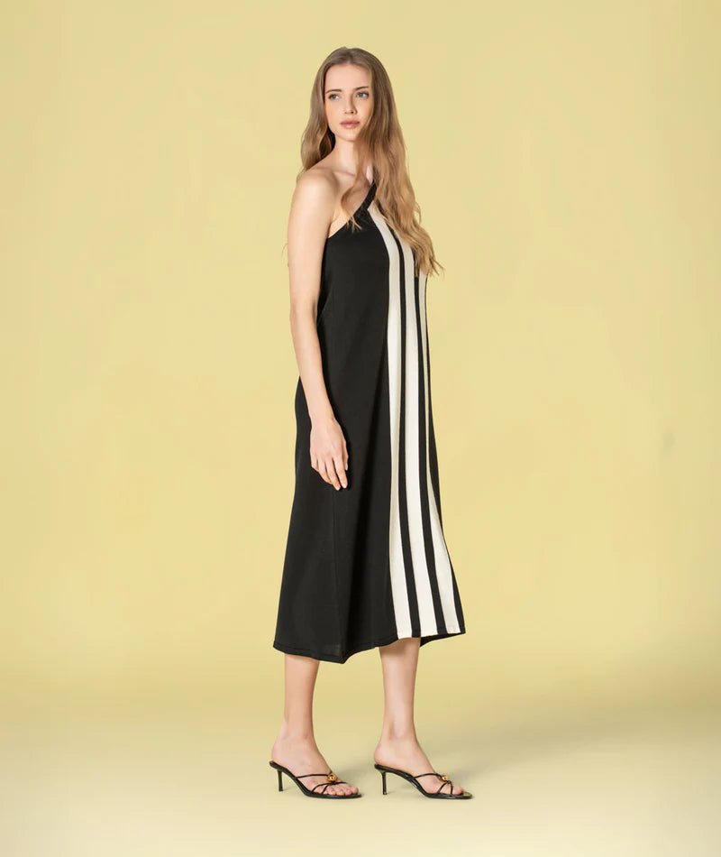 Vestido comprido riscas