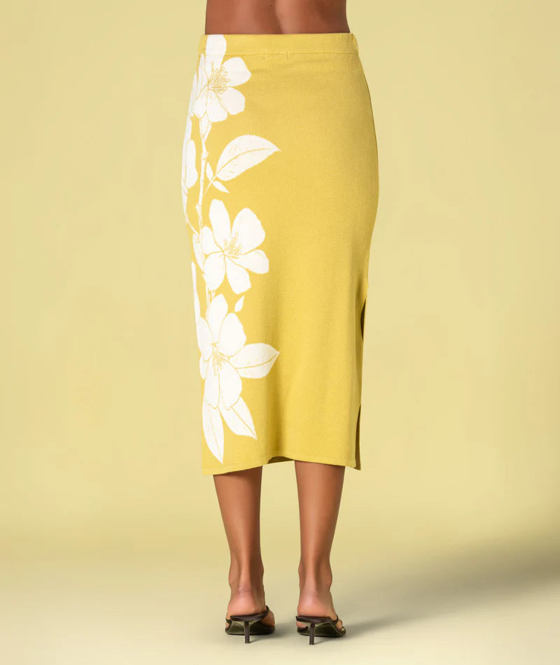 Saia com jacquard flores