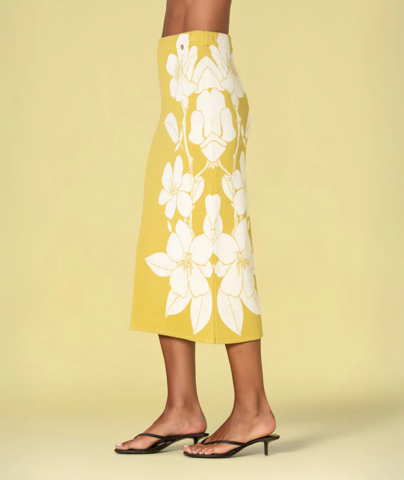 Saia com jacquard flores