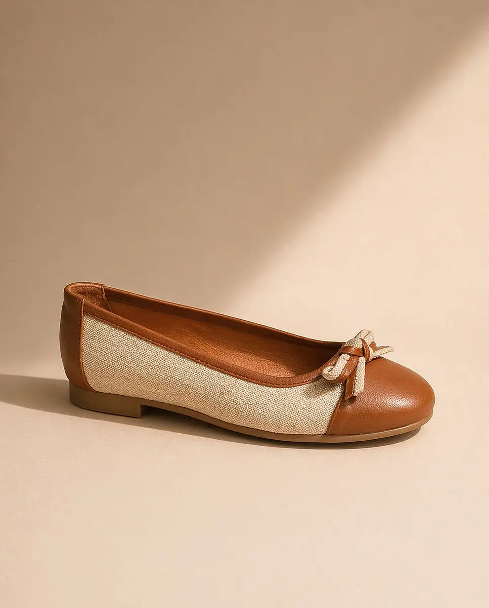 Sabrina Bicolor Camel com Laço