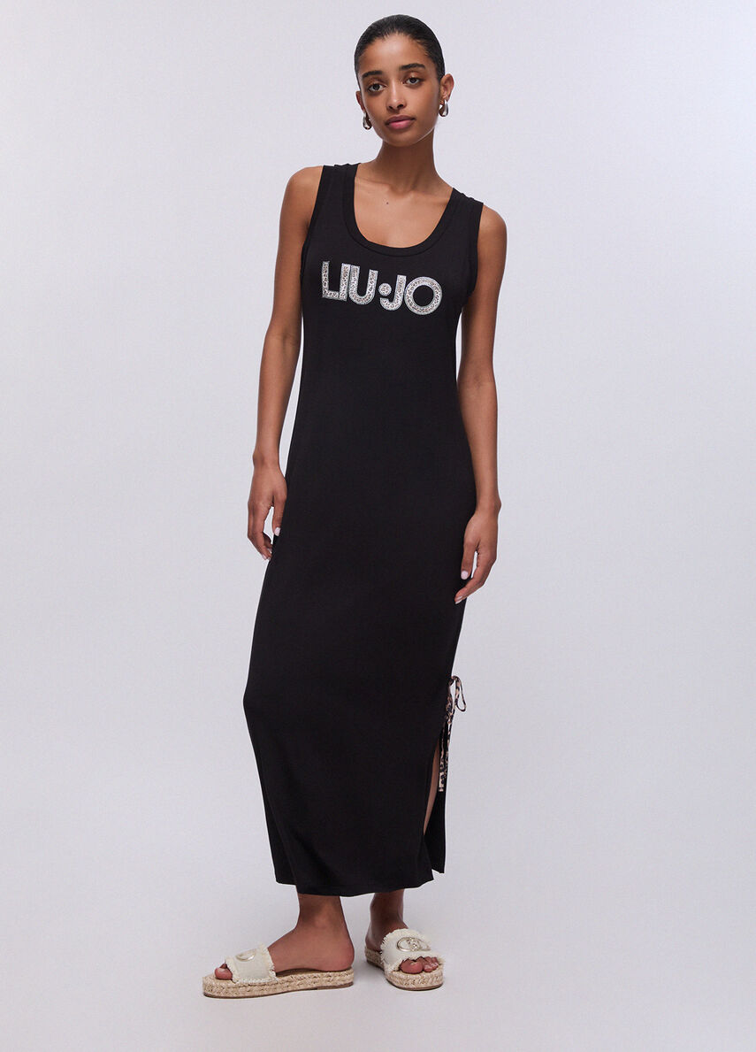 Vestido Longo com Logotipo Maxi