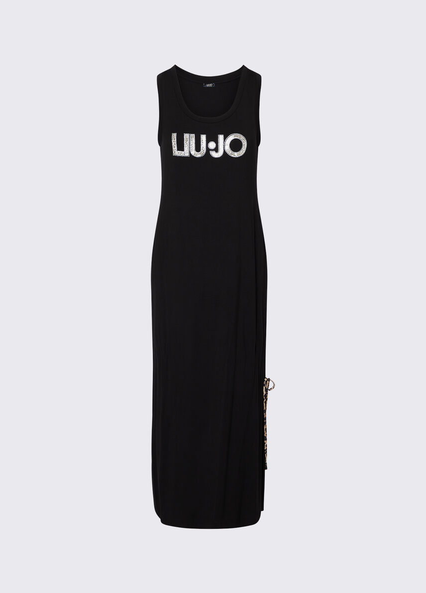 Vestido Longo com Logotipo Maxi