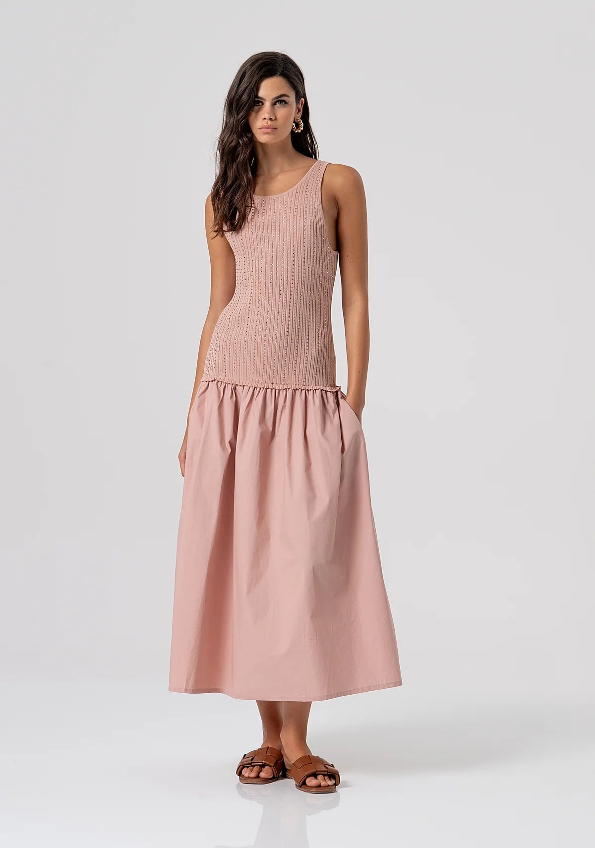 Vestido longo de corte regular