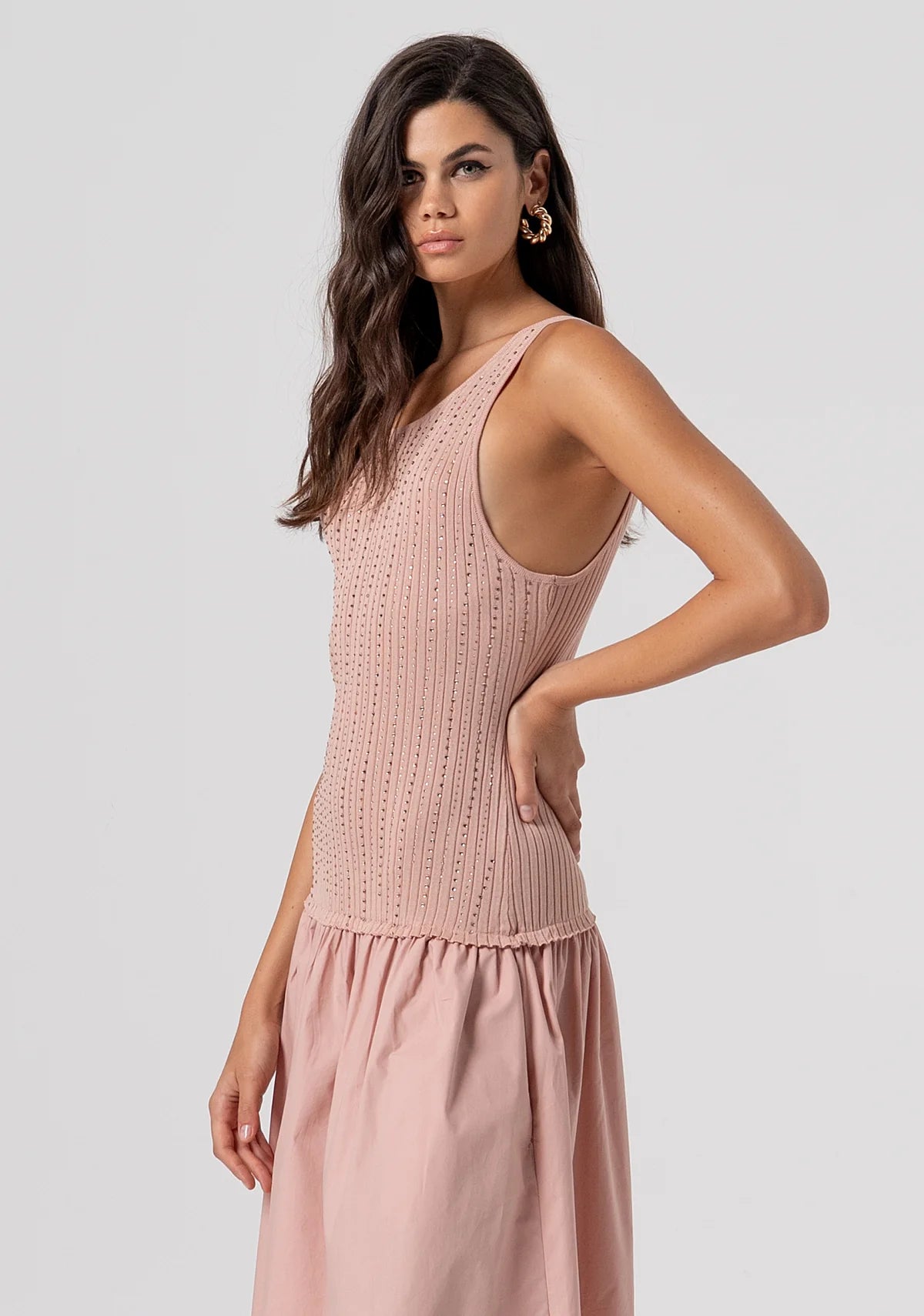 Vestido longo de corte regular