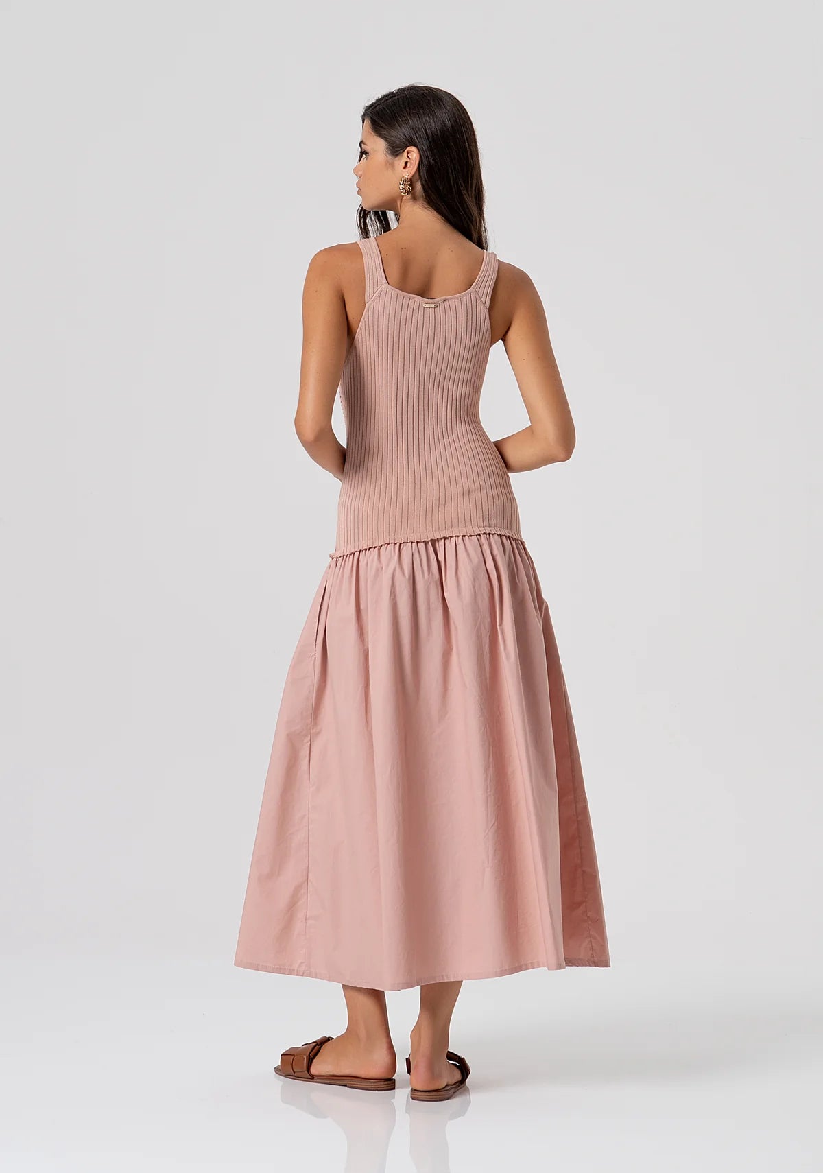 Vestido longo de corte regular
