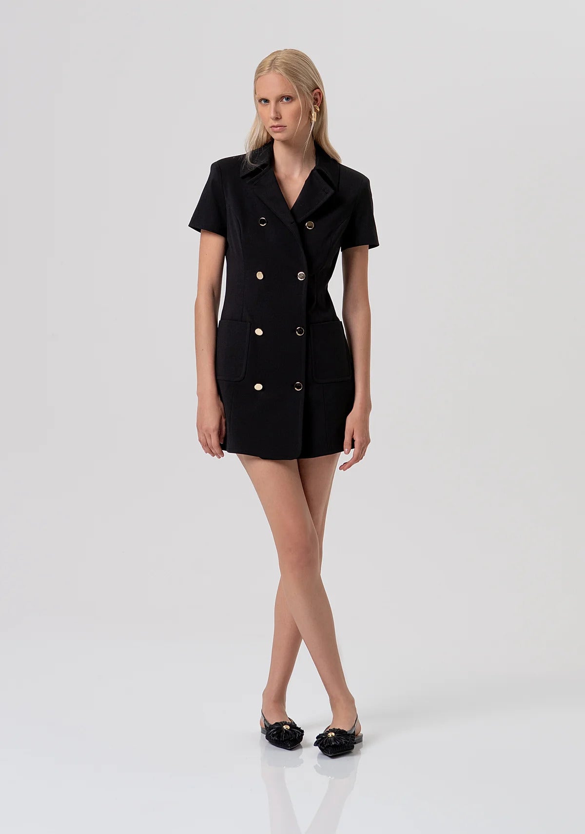 Mini dress regular fit double breasted