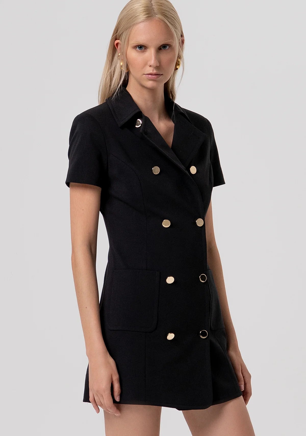Mini dress regular fit double breasted