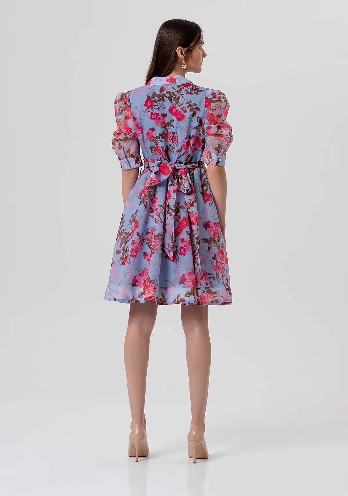 Vestido mini de corte regular com estampa floral