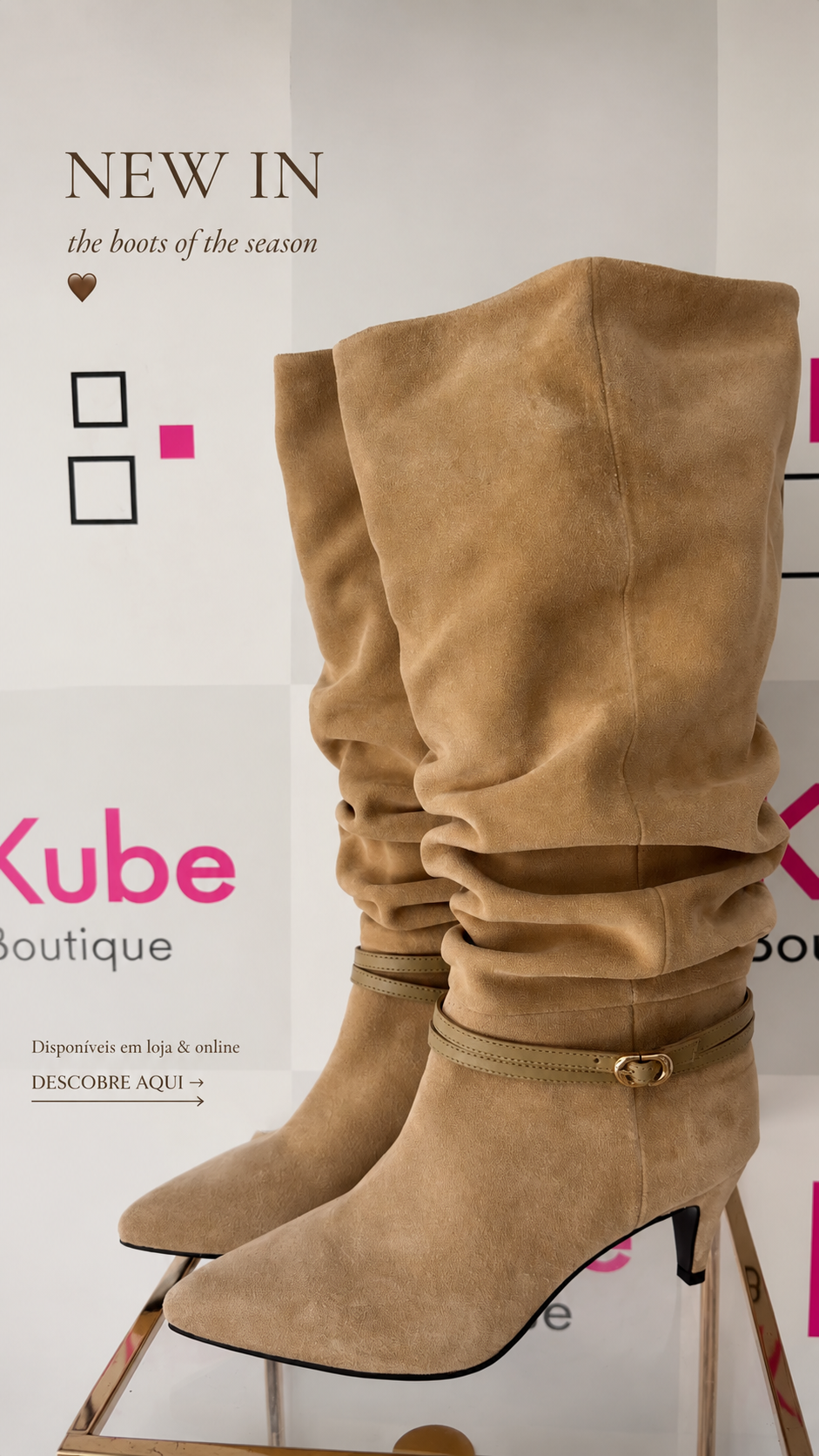 Bota Cano Médio em Camurça